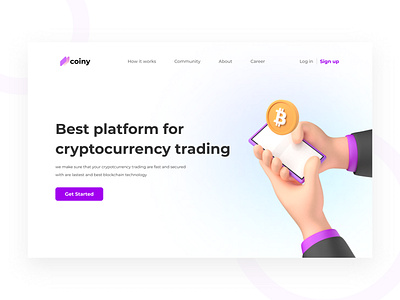 DailyUI - Landing page bitcon crypto cryptocurrency daily dailyui landing landing page minimal ui ux web design