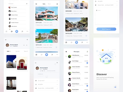 "Rorompok" Mobile app prototype - UI KIT - clean home house mobileapp prototype rent sketch uikit