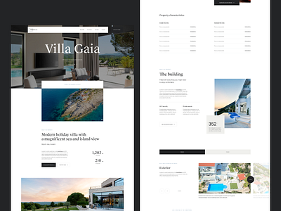 Luxury Real Estate Property Listing abstract architecture black bold booking design homepage landing page luxury minimal navigation photography rent rental typography ui ux website whitespace