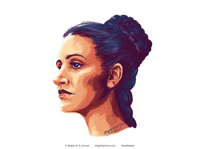 Princess Leia art carrie fisher celebrity portrait digital art digital illustration fan art illustration limited colour palette limited colour palette portrait limited colours portrait princess leia star wars