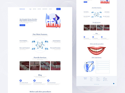 Dental Landing Page Design 🔥 business clean dental dental landing dental website design dentist dentist clinic digital agency doctor website ecommerce home hospital illustration landingpage medical website minimal popular shot ui uiux visual design