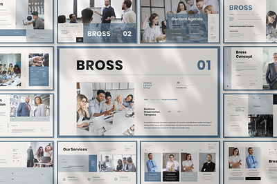 BROSS - BUSINESS PRESENTATION TEMPLATE branding business design graphic design illustration keynote presentation ui