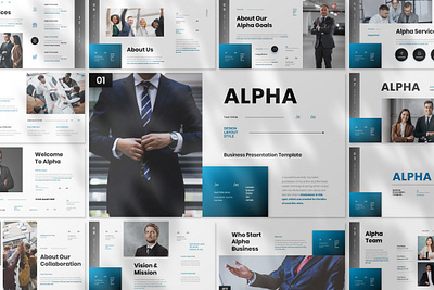 ALPHA - BUSINESS PRESENTATION TEMPLATE branding business design graphic design illustration keynote presentation ui