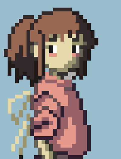 Chihiro Pixel art branding character design pixel art