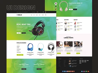 Headphone Sell Ecommerce Website UI Design in Figma mobile ui ux web ui website ui