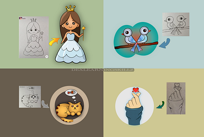 Digitization: Hand drawn Sketch to Vector art V. 1 adobe illustrator dexlearningskillz digital illustration digitalart digitization drawing graphic design handdrawn to vector illustration illustrator trace vector vector art vector trace vector tracing