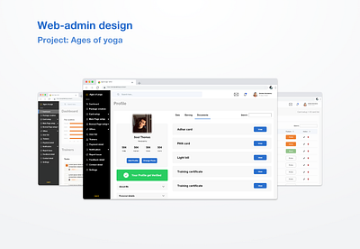 Ages of yoga - Admin branding design design thinking interaction design minimal trainer ui ui design uiux user experience user interface ux ux design uxui workout yoga day