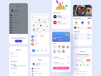 Directory App ( All Screens ) app design app kit app screens directory directory app directory mobile app earn coin gift cards mobile mobile app mobile app design mobile app designer promotion app promotion mobile app refer restaurant page setting ui design ui kit uiux