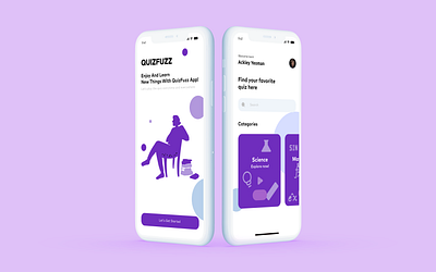 Quiz App UI! app application branding clean ui design illustration knowledge learning logo quiz quizapp ui ux vector