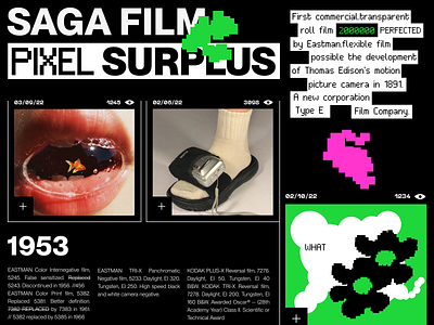 SAGA FILM colour palette design fashion film graphic design illustration pixel pixelart style typography ui web design website