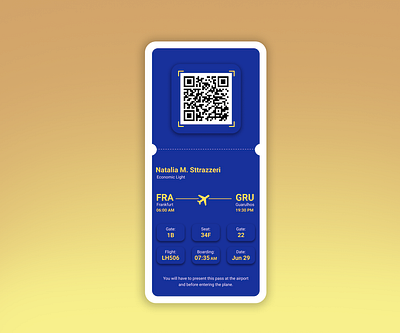 Day 024 - Boarding Pass / 100 Days of UI boarding pass flight pass ui