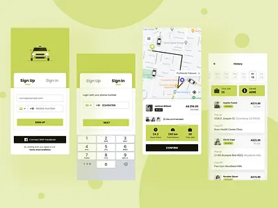 Cab Booking figma design ios app login screen design sign in screen ui taxi app ui design ui