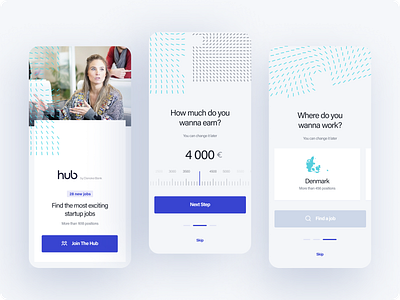 The Hub - concept app 2 app dashboard design form forms job board job offer mobile mobile app onboarding ui ux