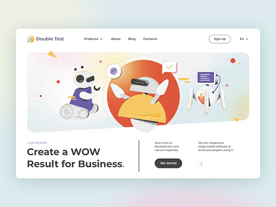 Double Test design graphics illustration inostudio landing page ui ux web