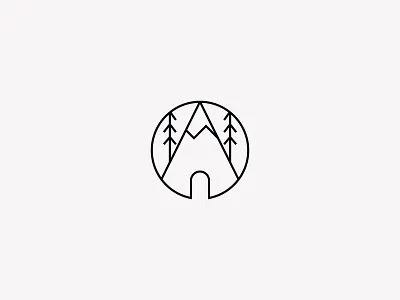 Wilderness/Woodland A-Frame Cabin Logo Mark Concept adventure cabin clean forest identity line art logo logomark minimal outdoors simple wilderness wildlife woodland