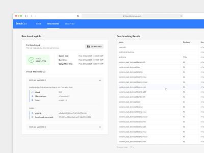 Server Benchmarking Tool (Web App) app benchmark benchmarking benchops clear design figma google material minimalistic redesign server test tool ui ux web