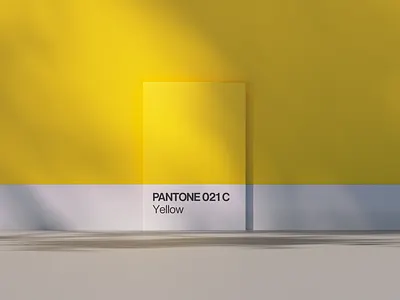 Yellow 3d c4d color design illustration octane pantone yellow