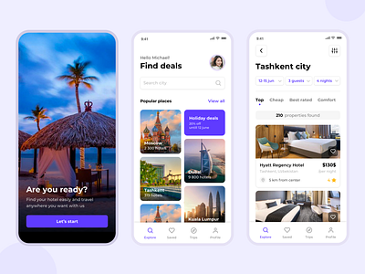 Hotel search app app ui clean hotel hotel app hotel booking hotel search hotel search app hotel ui minimal mobile mobile app mobile ui simple travel app ui ui ux