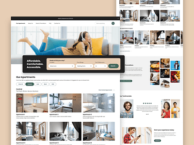 Apartment Listing App adobe xd apartment design home page hotel landing page listings prototyping search ui design ui ux ux design web design wireframing