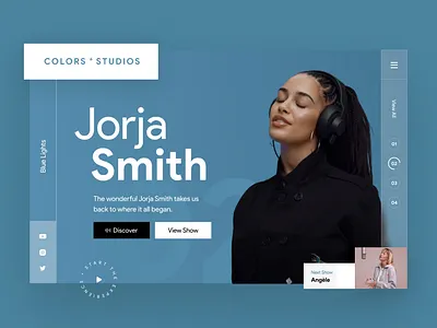 Colors Show Minimalist Website Concept branding colors concept design graphic design interface minimalist modern motion graphics music typography ui ux webdesign website