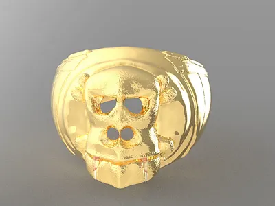 Skull Ring 24k 3d branding design