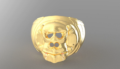 Skull Ring 24k 3d branding design