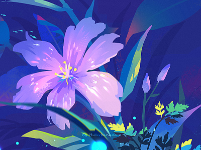 FLOWER design flower illustration night