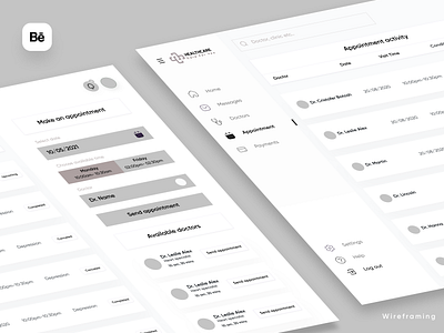 High fidelity wireframes 2021 ui trend clinical web app design design high fidelity wireframes medical web app ui ux ux process web app wireframe wireframing for web app