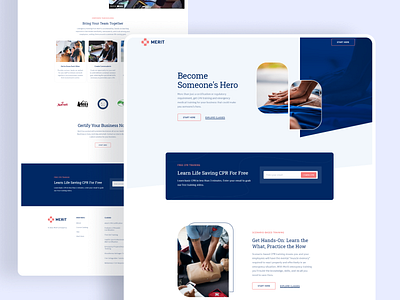 Merit Homepage cpr cross design emergency first aid ui ux web website