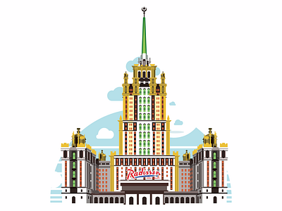 Radisson Royal Moscow affinitydesigner digitalart illustration madeinaffinity moscow radissonhotel ukraina vector