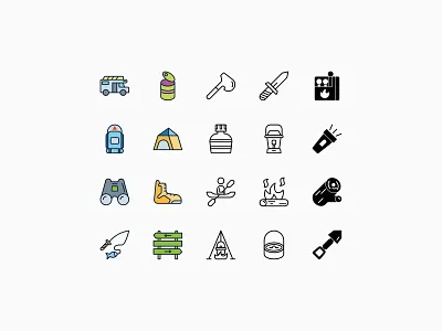 Camping Icons Pack camp camping camping icons icon icons premium vector vector icons vectors