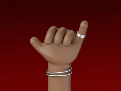 Hands No.2 3d 3d art 3d artist 3d render call design hand hands icon logo path render yep