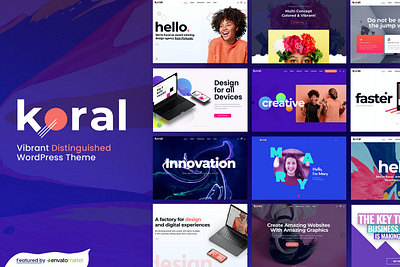 Koral Theme blog business color colorful creative customizable marketing modern multipurpose page pagebuilder photography portfolio premium unique woocommerce