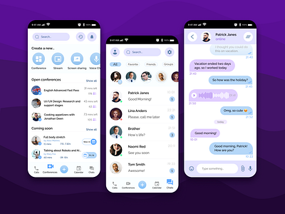 #013. Social Messaging & Conferences app chat conferences dailyui design interface message mobile app ui ux voice chat