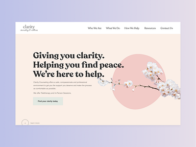 Clarity Counseling / Site Design + UX brand branding design ui ux web design