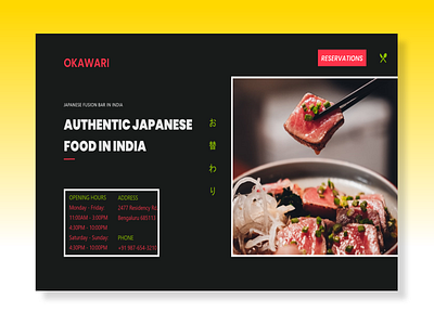 Concept Hero Section For Restaurant branding concept design header hero section landing page minimalistic website ui