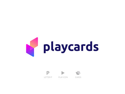 P + Play Icon + Cards abstract p logo alphabet design brand identity business logo colorful logo design gradient logo illustration letter logo logo logo design modern lettering modern logo modern p logo modern play icon p letter logo p with play icon play icon play logo professional logo