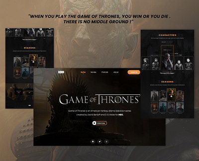 Game Of Thrones - UI Design design dribble game of thrones inspiration interface landing page mockup redesign series series ui ui uidesign uiinspiration uiux user experience user interface ux uxdesign web ui website