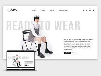 Dribbble Weekly Warm-Up | Prada website app challenge computer design dribbble dribbblechallenge dribbbleweeklywarmup graphic design page tech technology ui uiux ux webpage website