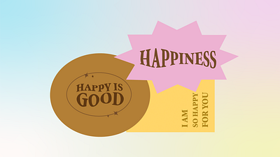 Happiness ~ Cover image branding design illustration lettering quote texture typeface vector