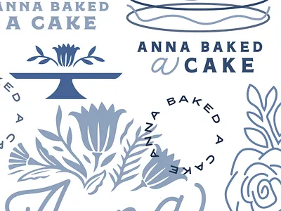 Anna Baked a Cake Logo Process bakery branding cake identity logo process