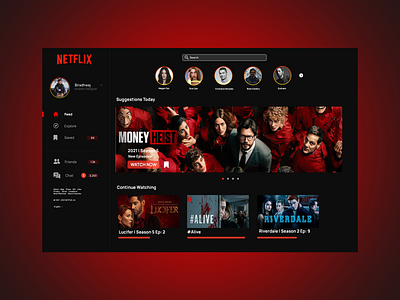 Netflix Redesign Concept app branding design icon illustration logo netflix netflix app netflix redesign redesign redesign projects typography ui ui ux ux vector web design
