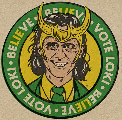VOTE LOKI design drawing illustration loki marvel portrait procreate