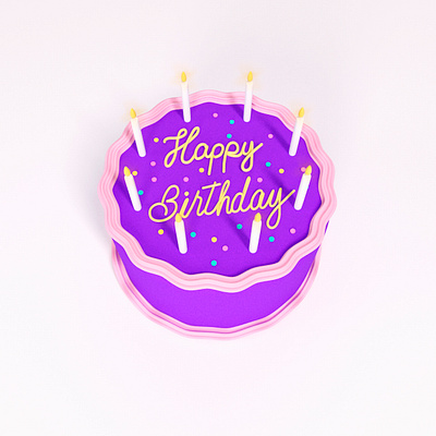 cake 3d 3drender bday c4d cinema4d design illustration modeling