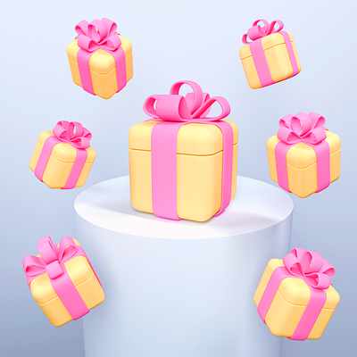 gift 3d 3d 3dgift c4d cinema4d design gift graphic design illustration modeling