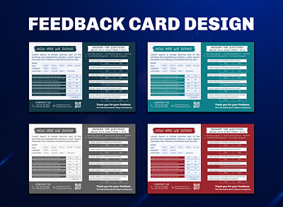 FEED BACK CARD DESIGN banner branding design feed back card design feedback card feedback card banner flyer graphic design logo t shirt