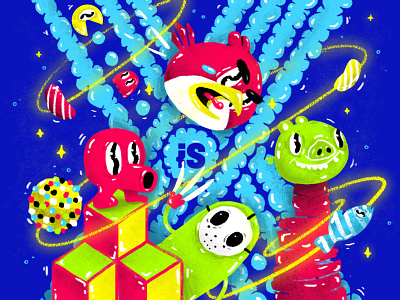 Mobile games calendar illustration 2d angry birds branding calendar design game hand drawn illustration mobile