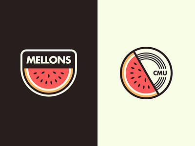 Retro Mellons frisbee logo retro sports watermelon