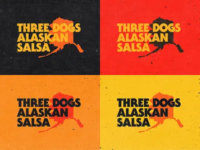 Three Dogs Alaskan Salsa alaska branding heat logo orange red salsa spicy yellow