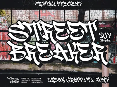 Street Breaker Urban Graffiti Font font spray paint font